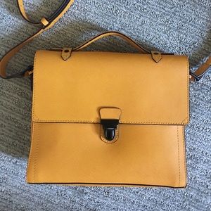 IIIBeca Ochre Yellow Saffiano Leather Crossbody